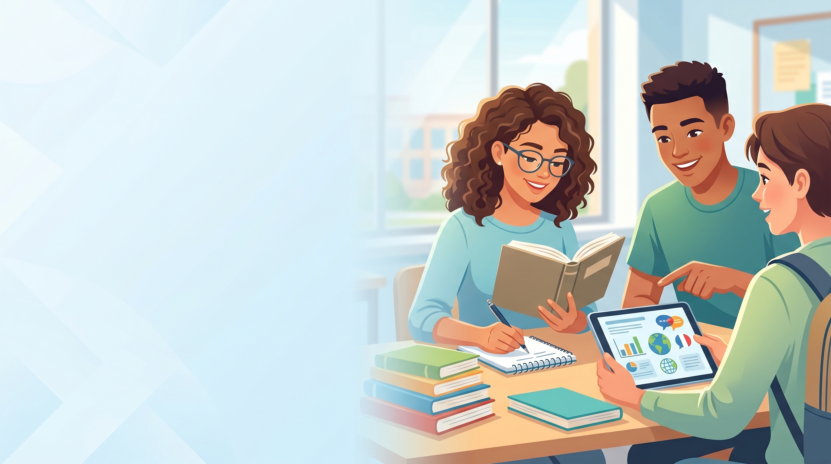 Student studying